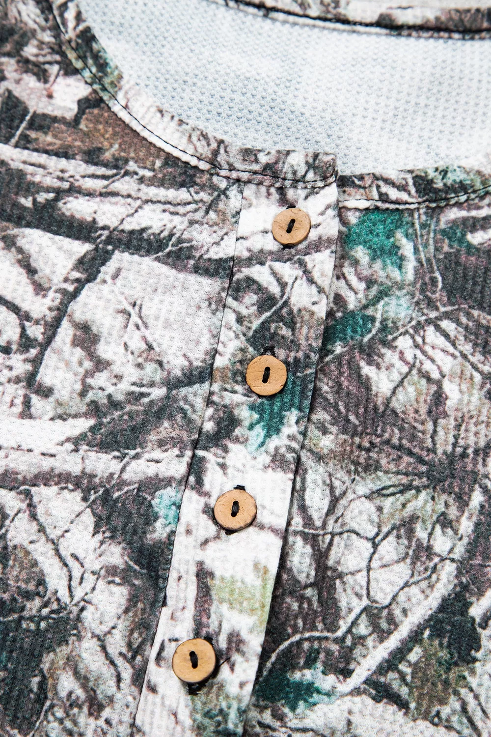 Camo Long Sleeve Top Elastic Waist Shorts Two Piece Set, image 9