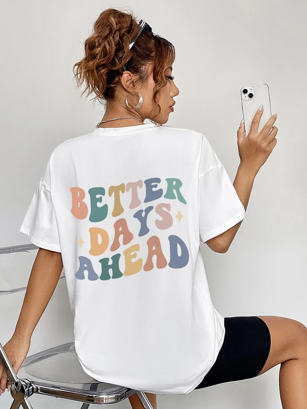 BETTER DAYS AHEAD Round Neck T-Shirt, image 5