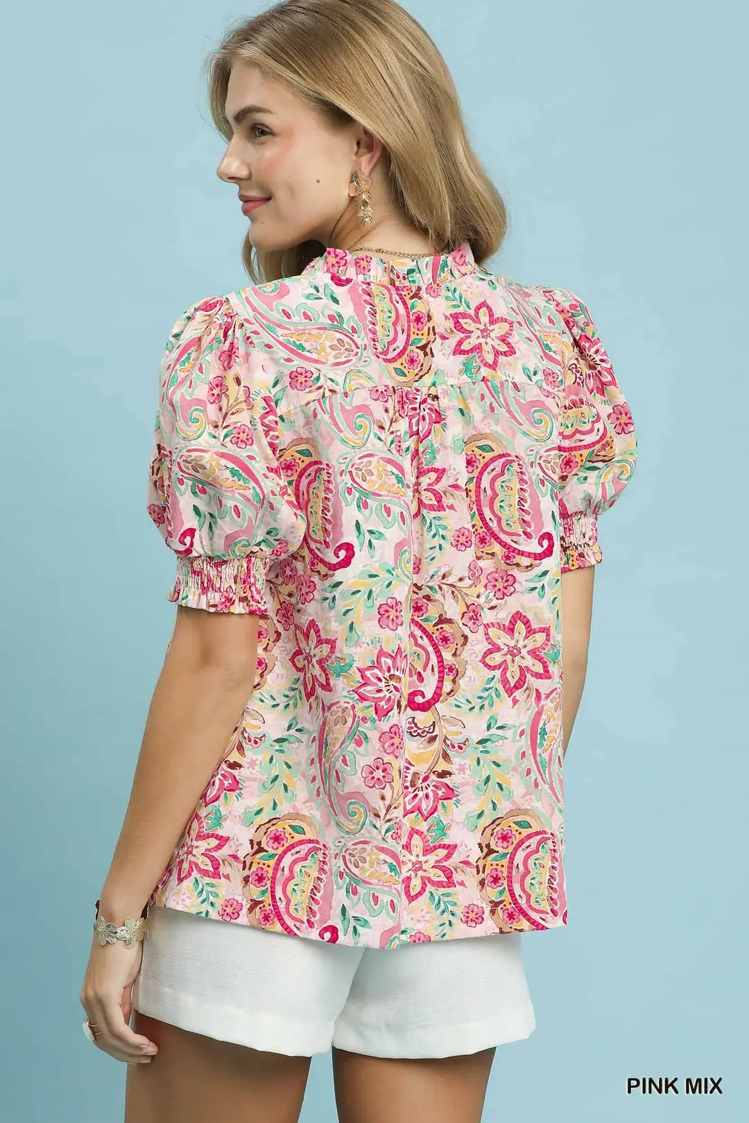 Mix Paisley Floral Button Down Shirt, image 3