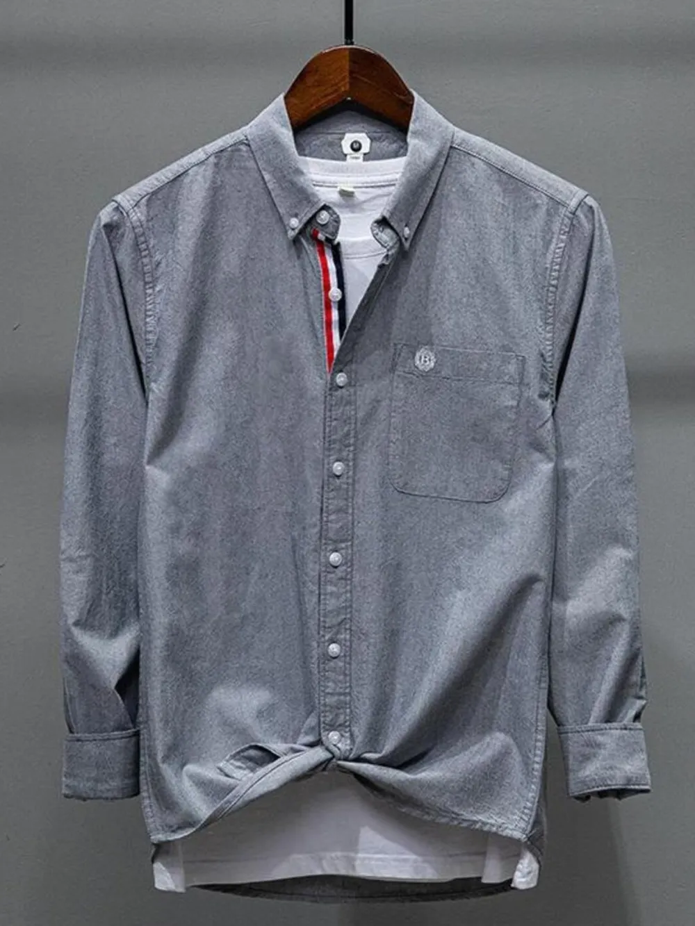 Men's Plus Size Button Up Long Sleeve Shirt