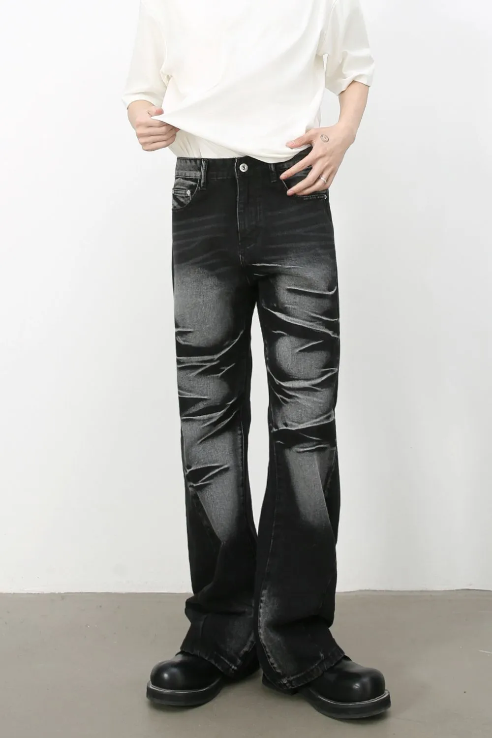 Men's Bootcut Jeans with Pockets, image 4