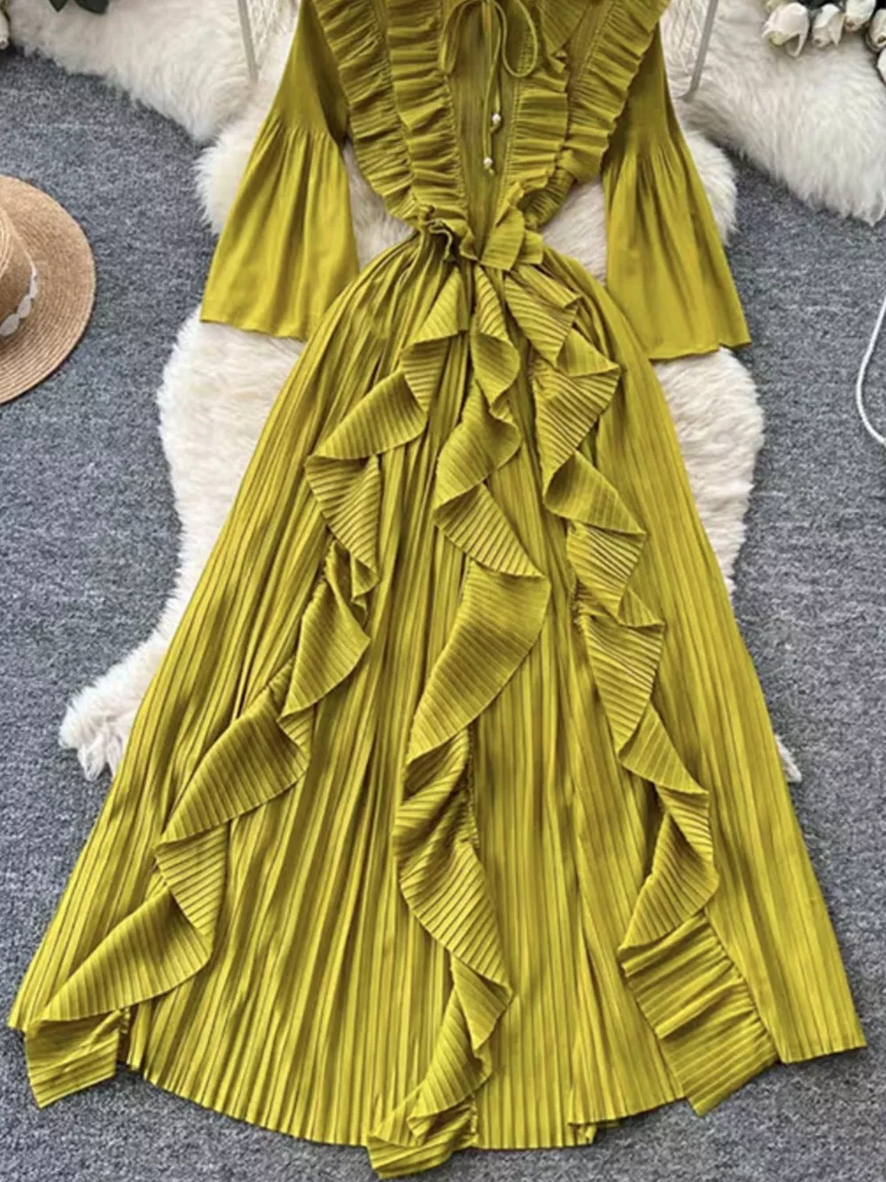 Ruffled A-Line Midi Dress, image 6