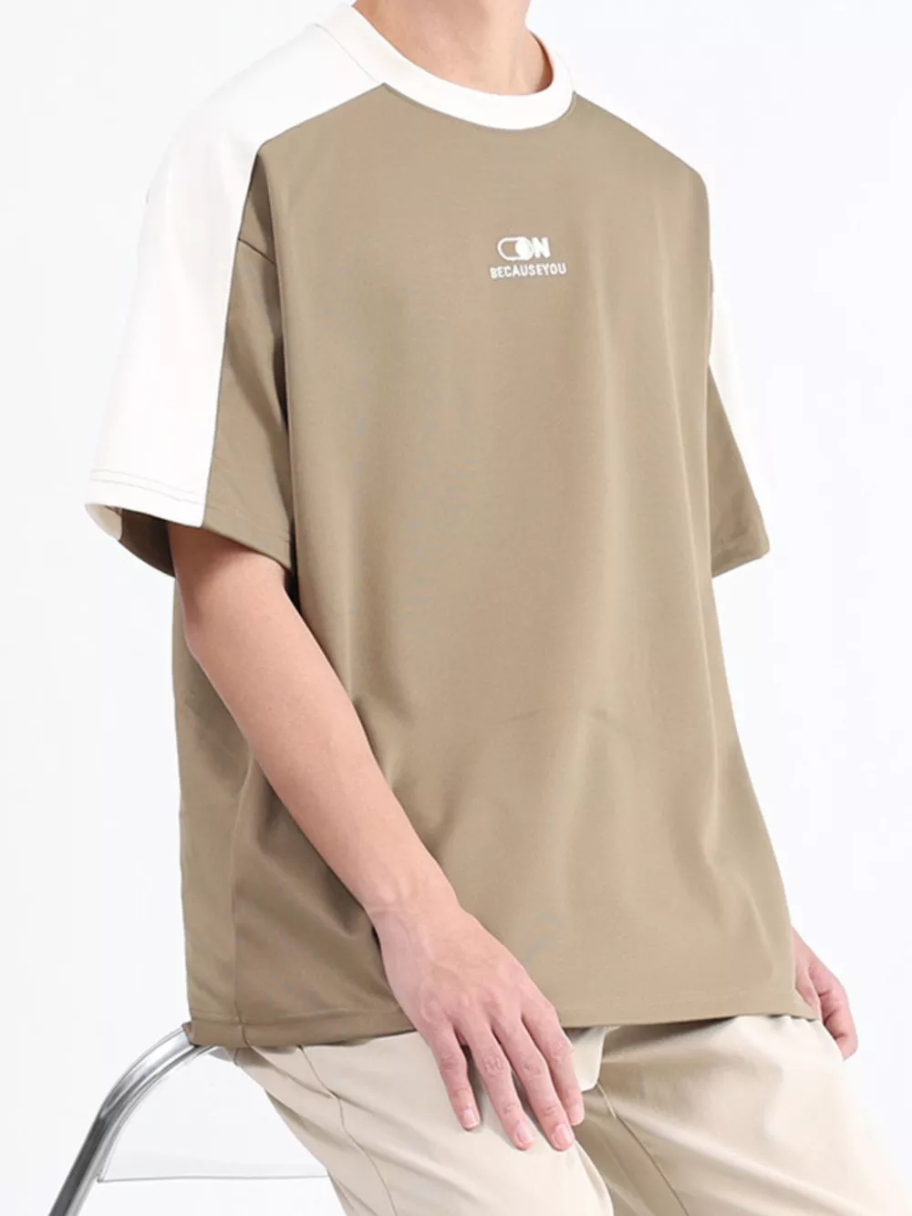 Men's Plus Size Color Block Casual T-Shirt, image 9