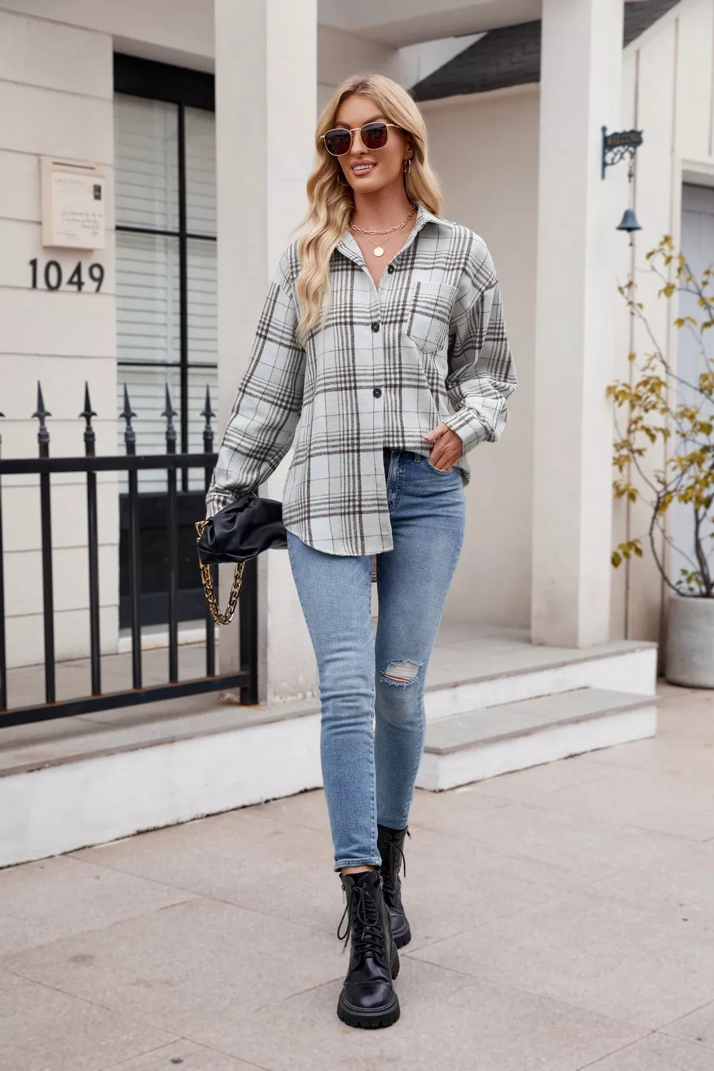 Casual Plaid Long Sleeve Shirt, image 11