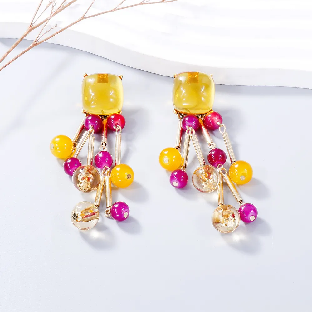 Acrylic Bead Dangle Earrings, image 6