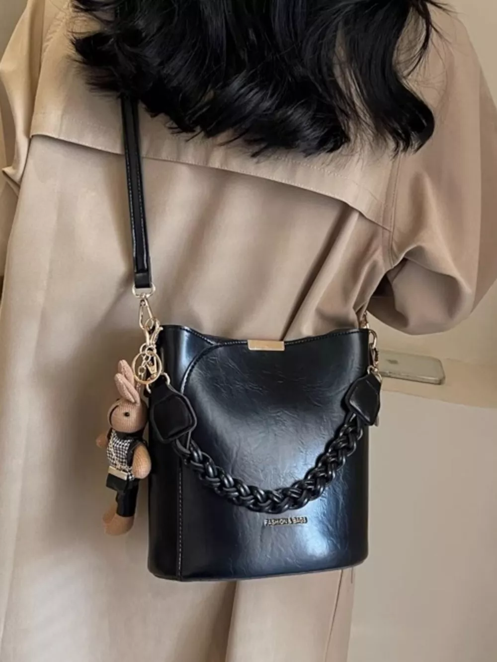 Braided Detail Bucket Crossbody Bag, image 4