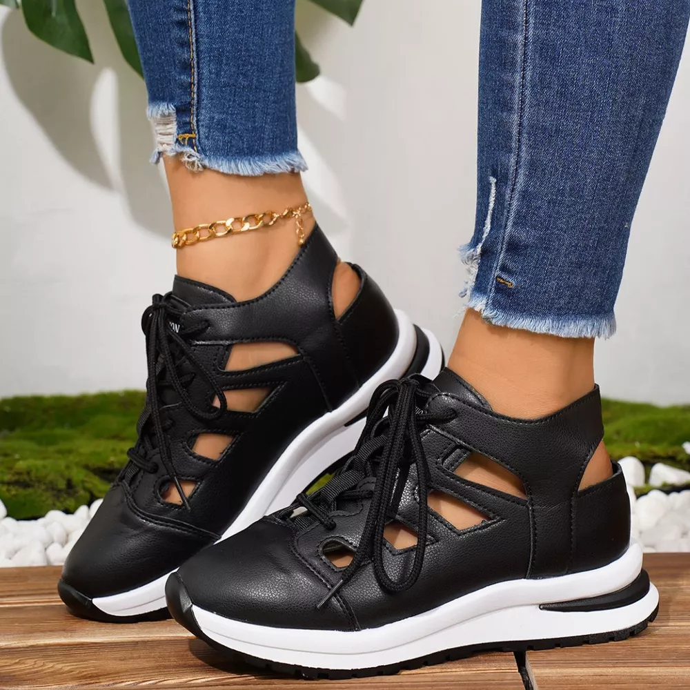 Round Toe Lace Up Sneakers, image 5