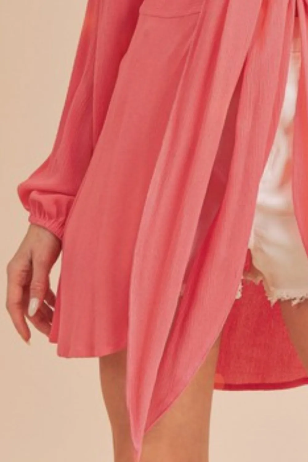 Tied Collared Neck Long Sleeve Top, image 2