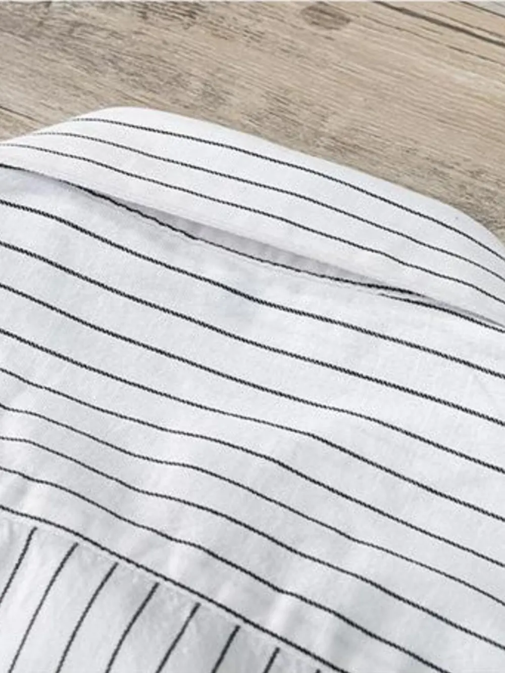 Men's Plus Size Striped Button Up Long Sleeve Shirt, image 8