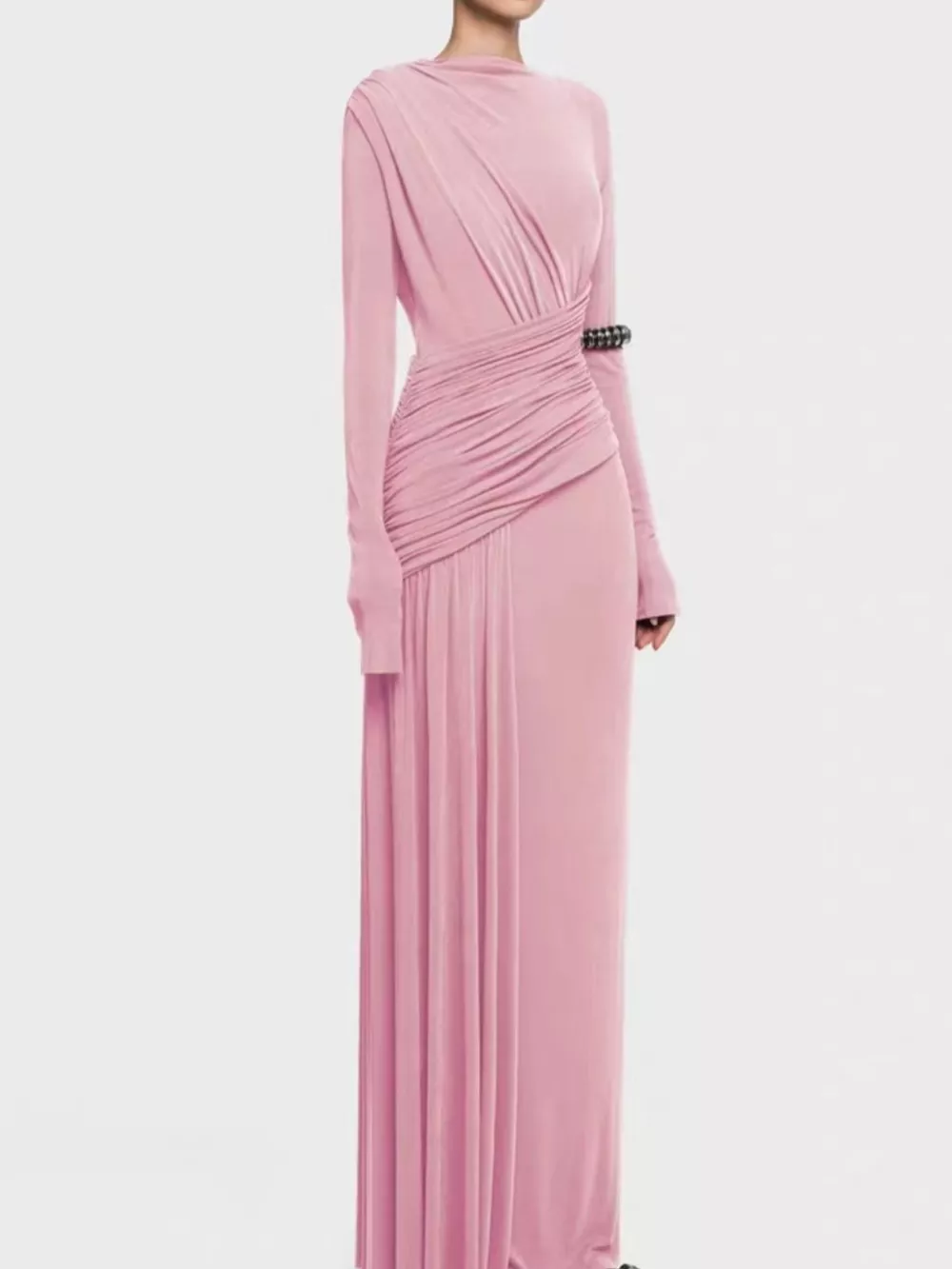 Ruched Long Sleeve Maxi Dress, image 8