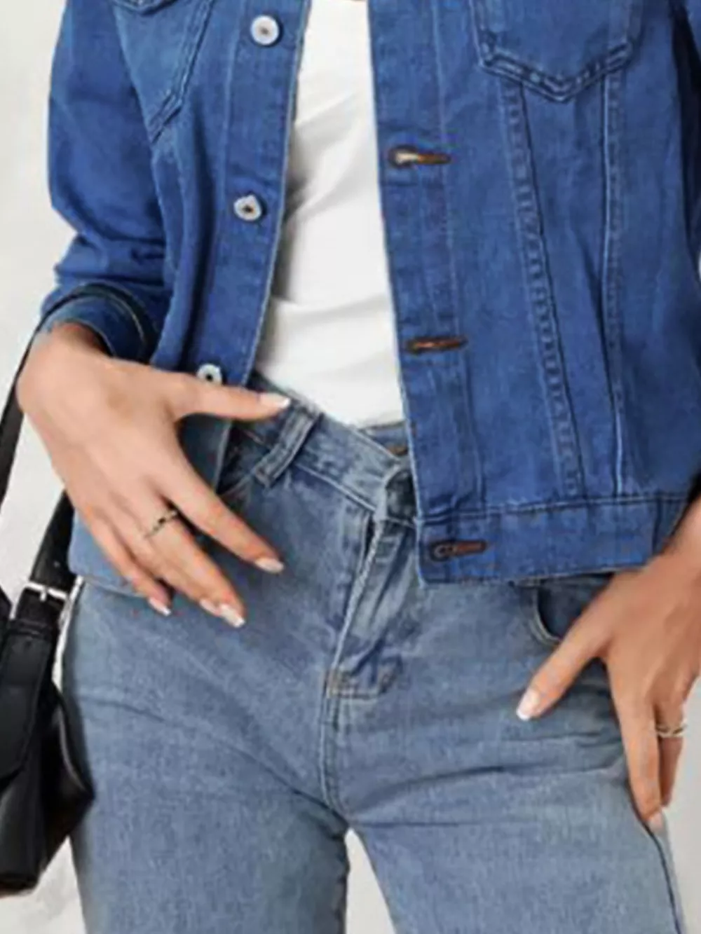 Button Up Long Sleeve Denim Jacket, image 4