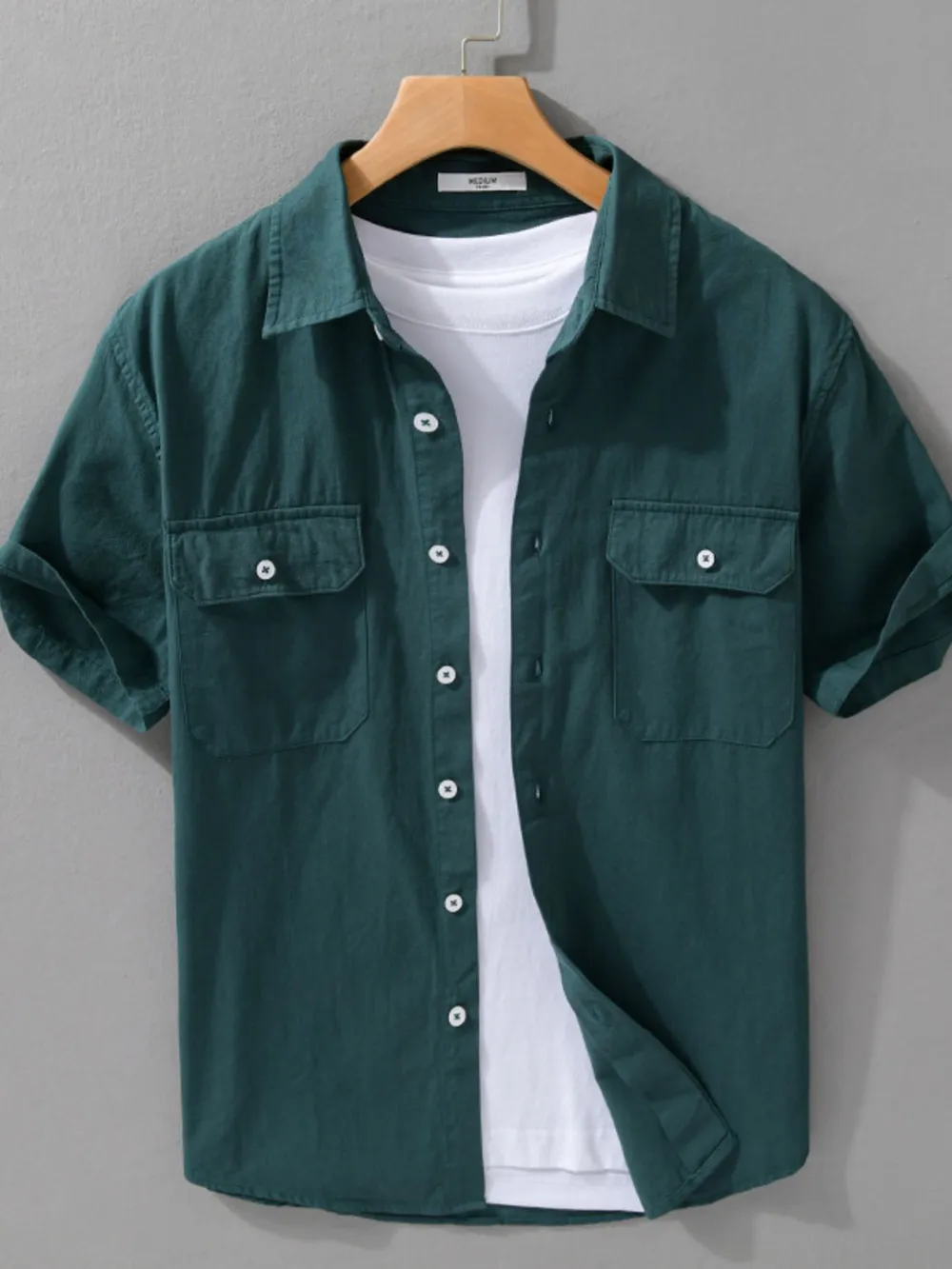 Men's Plus Size Button Up Short Sleeve Shirt, image 2