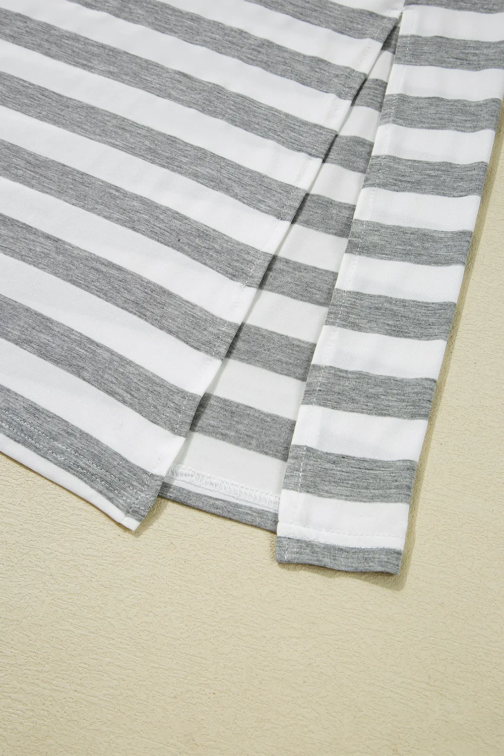 Casual Striped V-Neck Midi T-Shirt Dress, image 5
