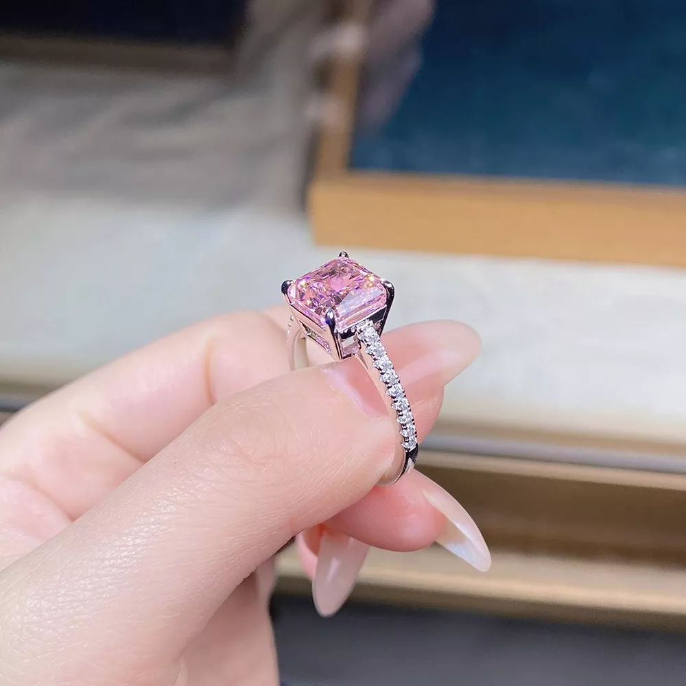 925 Sterling Silver Zircon Square Ring, image 8