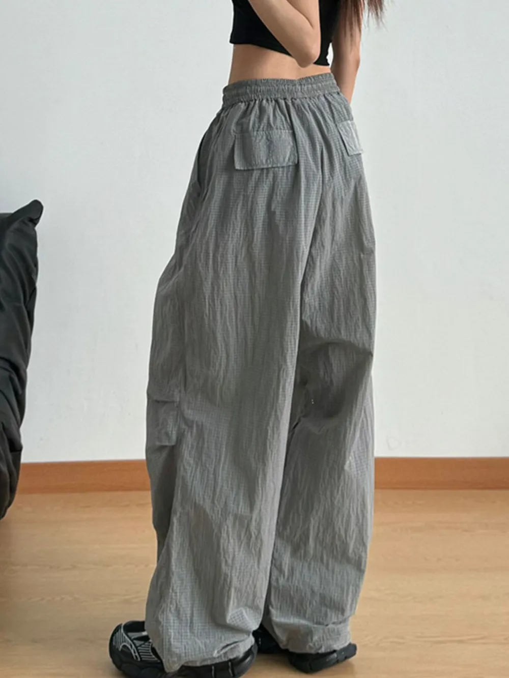 Wide Leg Drawstring Casual Pants, image 5