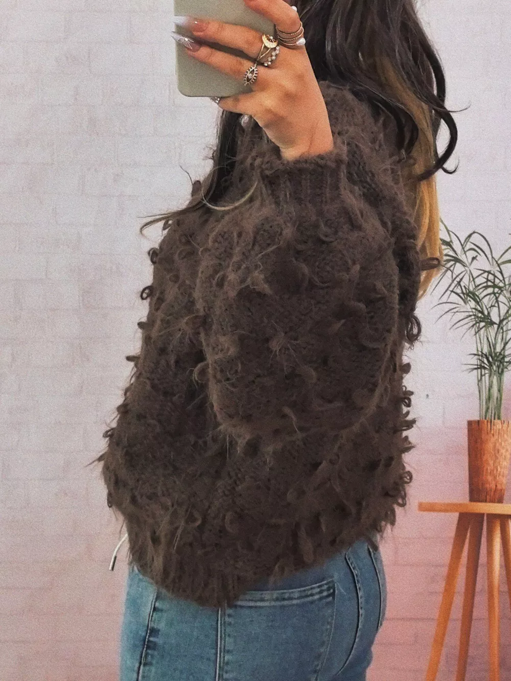 Chunky Round Neck Long Sleeve Sweater, image 10