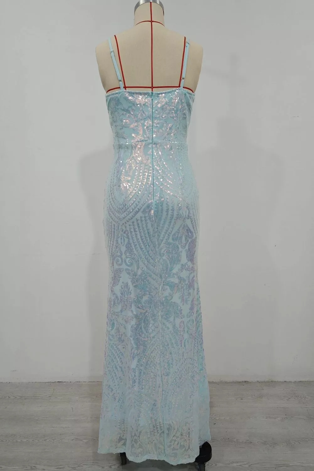 Sequin Mermaid Evening Maxi Cami Dress, image 8