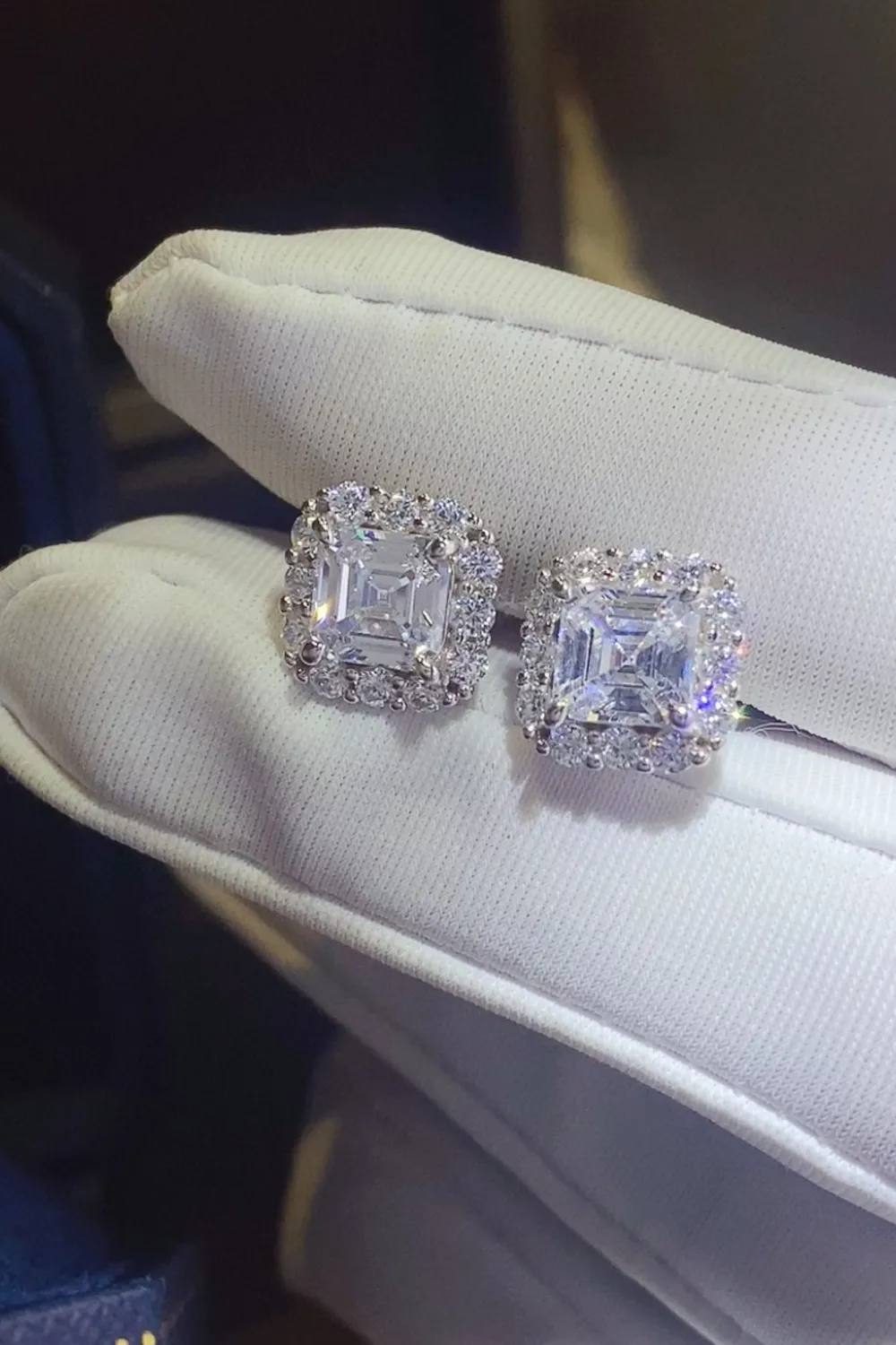 2 Carat Moissanite 925 Sterling Silver Stud Earrings, image 4