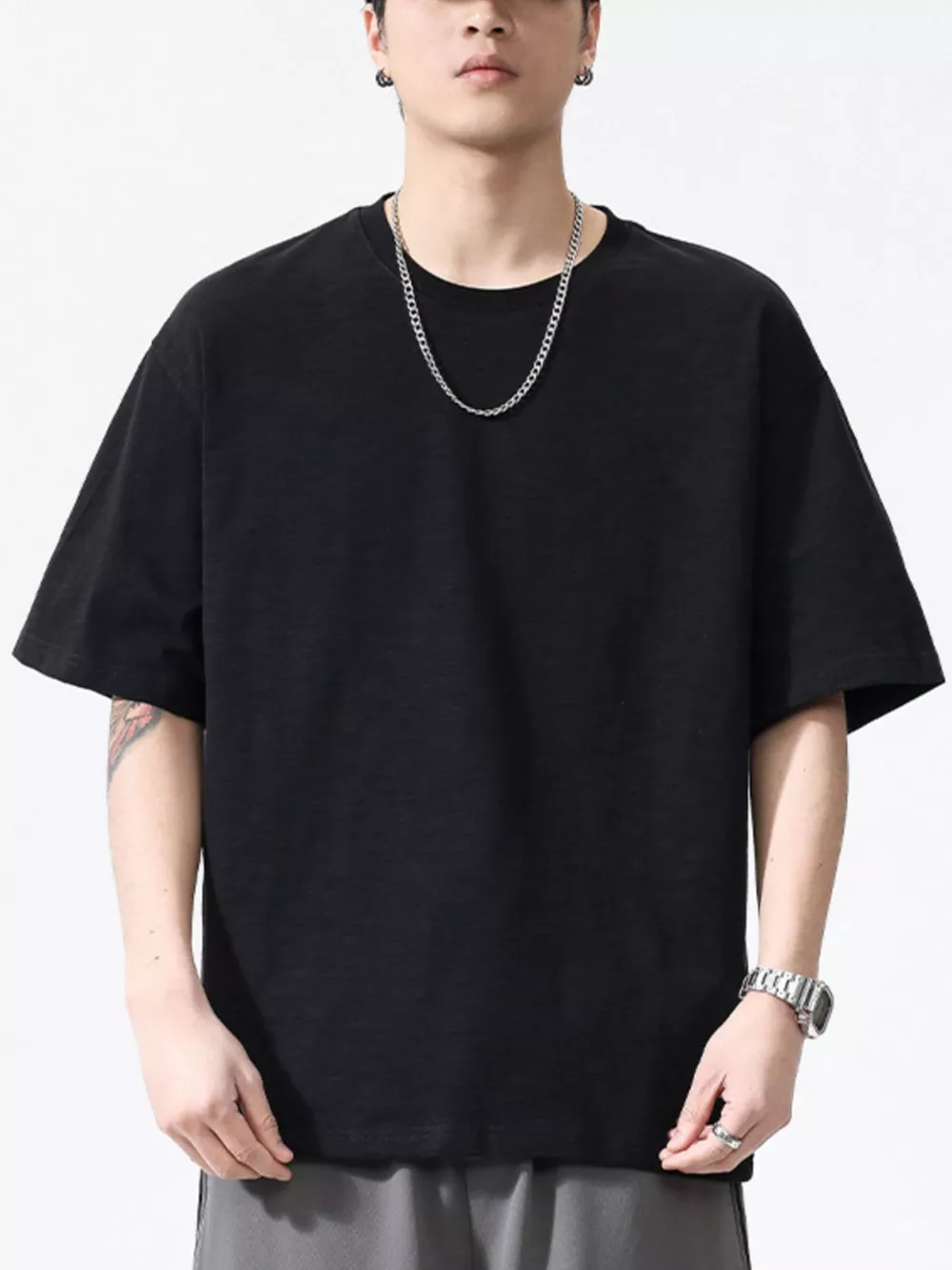 Men's Plus Size Round Neck Half Sleeve T-Shirt