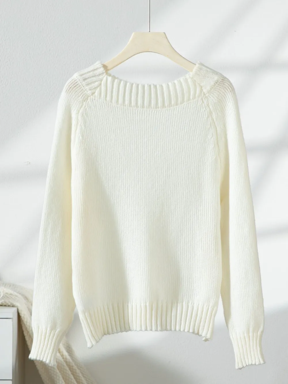 Ribbed Knit Boat Neck Sweater, image 8