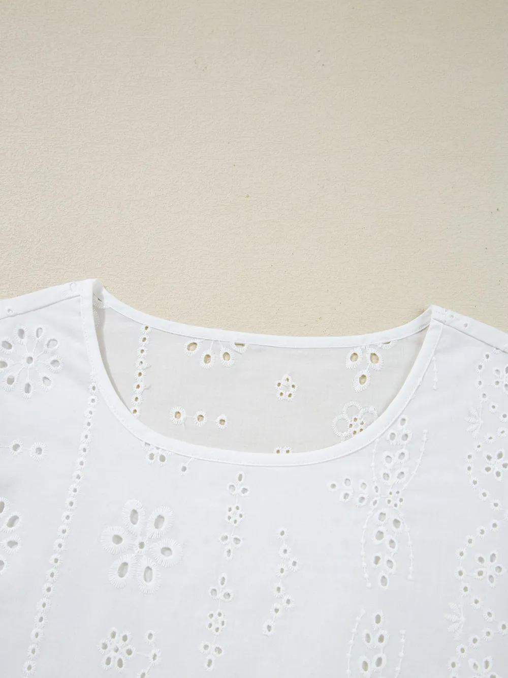 Eyelet Long Sleeve Blouse with Elastic Cuffs, image 6