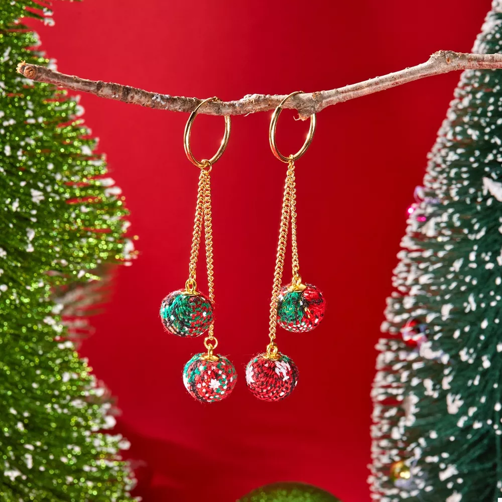 18K Gold-Plated Ball Drop Earrings, image 4