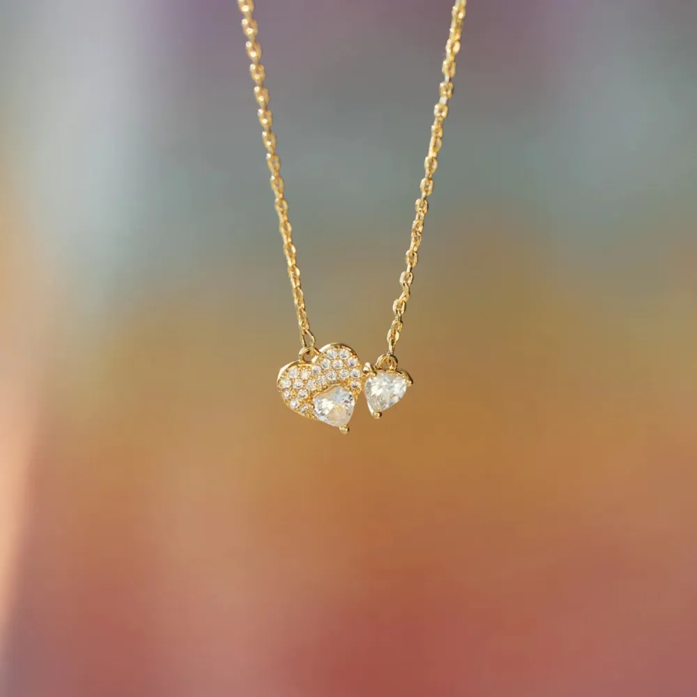 18K Gold-Plated 925 Sterling Silver Zircon Heart Necklace, image 4