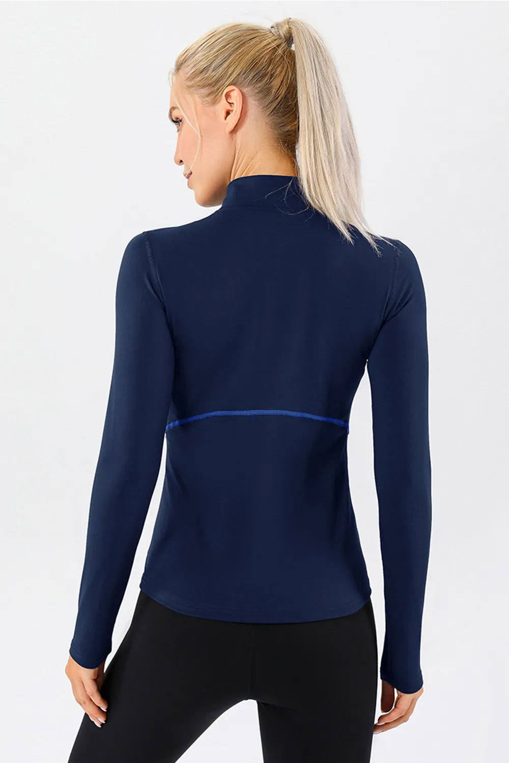 Mock Neck Quarter Zip Active T-Shirt, image 7
