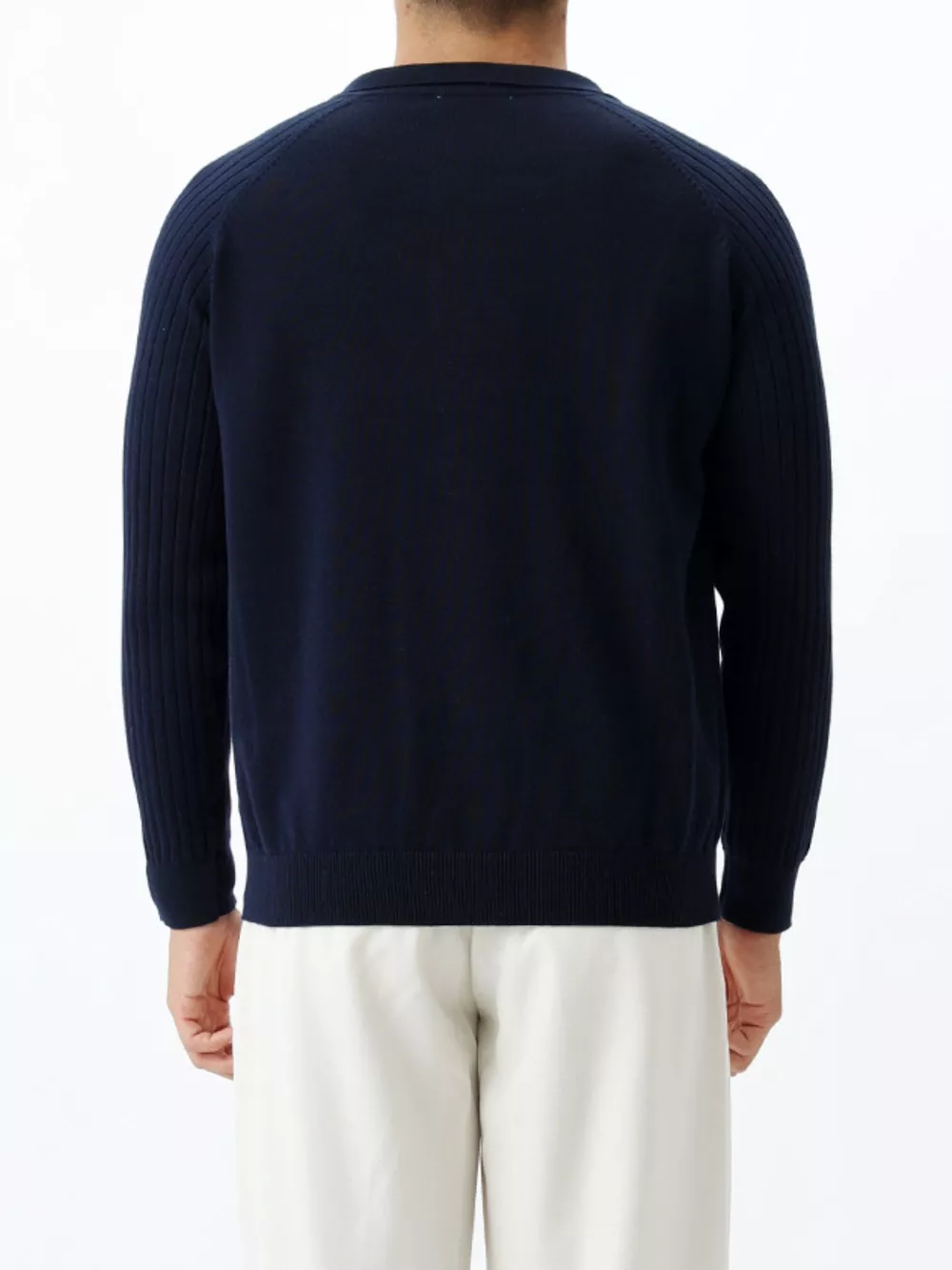 Men's Plus Size Classic Fit Ribbed Sleeve Knit Top, image 12