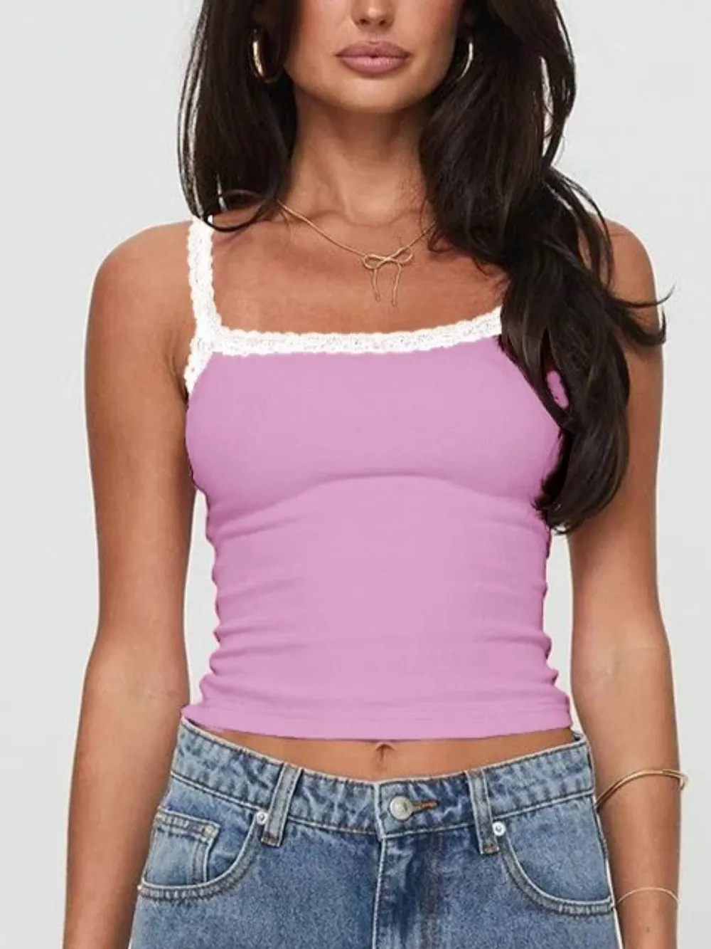 Lace Detail Cropped Cami, image 10