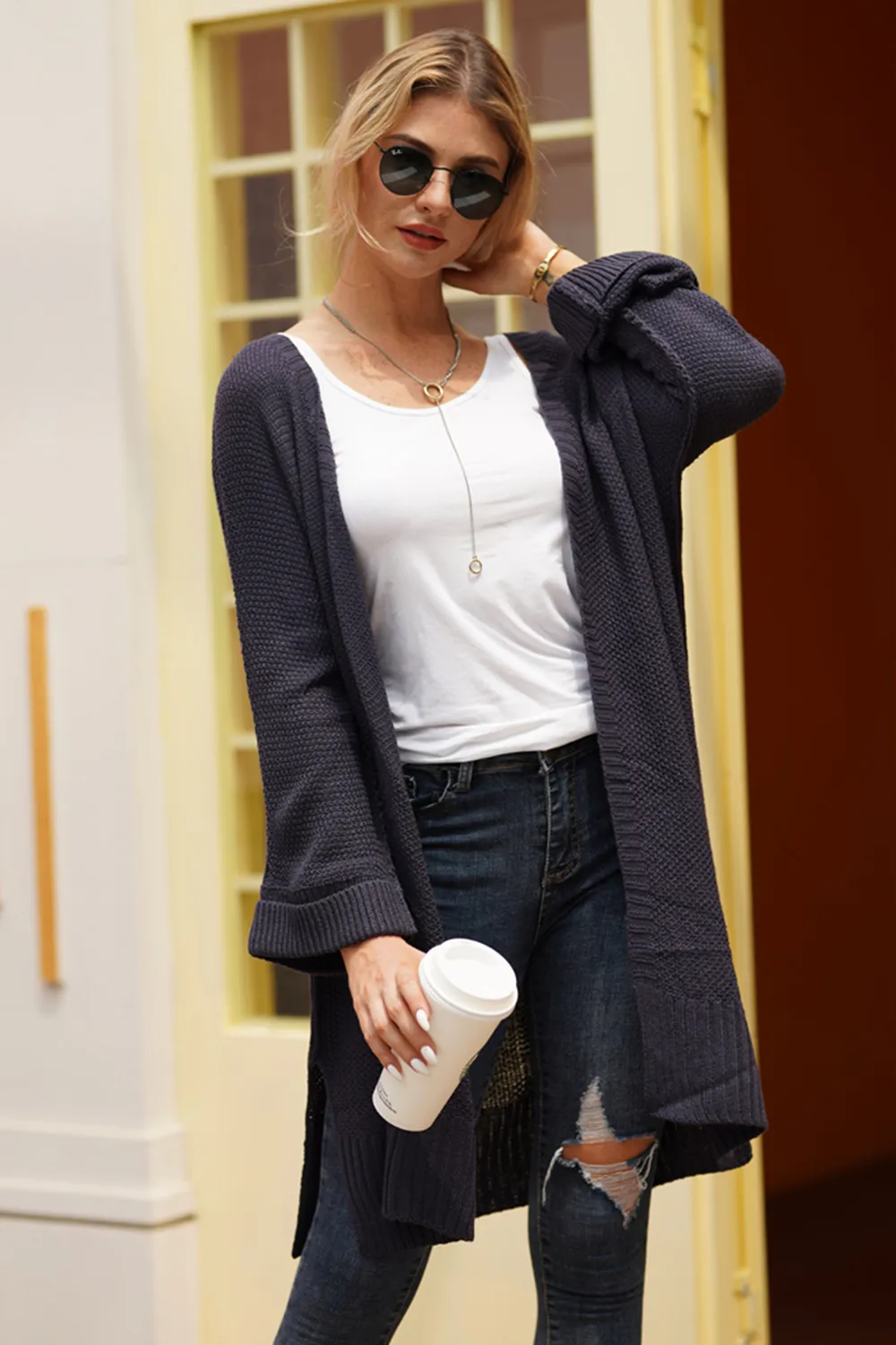 Open Front Long Sleeve Cardigan, image 13