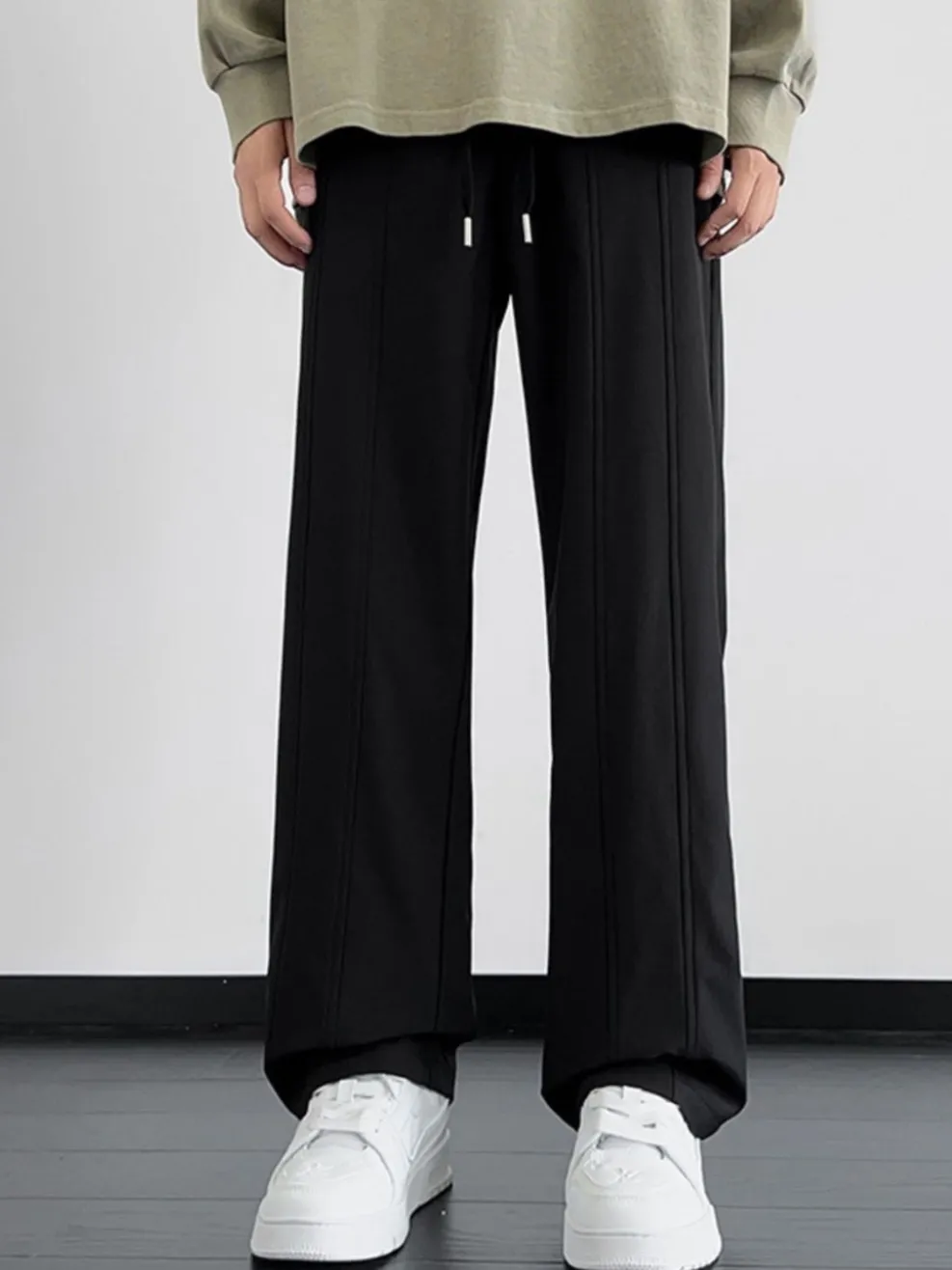 Men's Plus Size Drawstring Wide Leg Pants