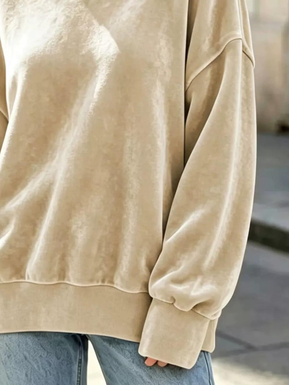 Full Size Oversized Dropped Shoulder Sweatshirt Plus Size, image 8