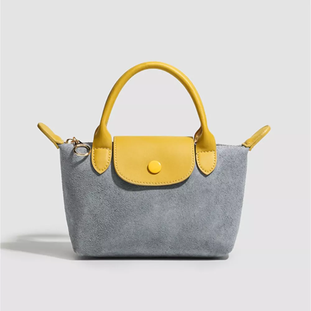 Stylish Two-Tone Suede Crossbody Bag, image 11