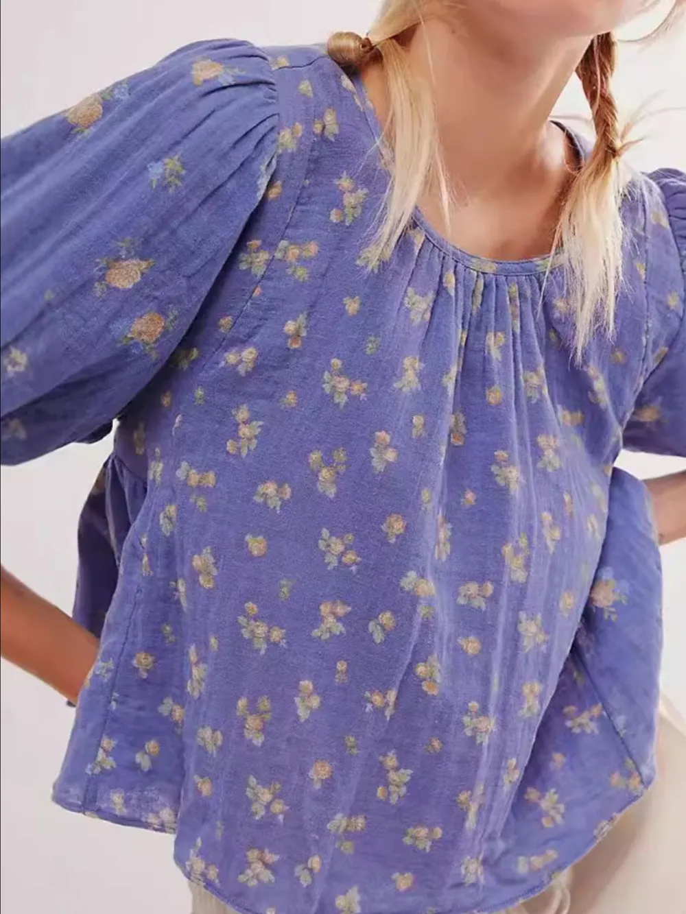 Bow Back Puff Sleeve Blouse, image 5
