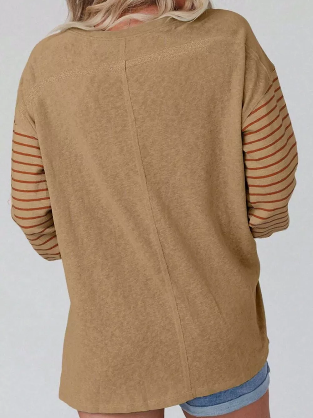Striped Color Block Long Sleeve T-Shirt, image 9