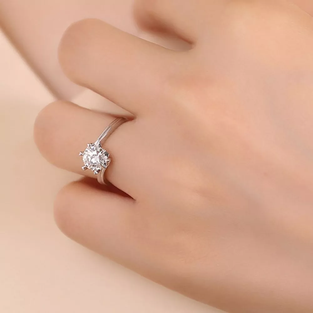 3 Carat Moissanite 925 Sterling Silver Ring, image 2
