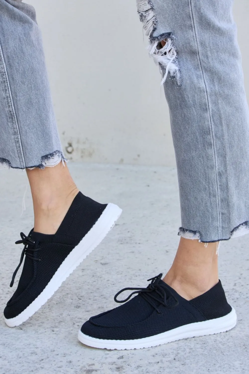Flat Round Toe Lace-Up Sneakers, image 2