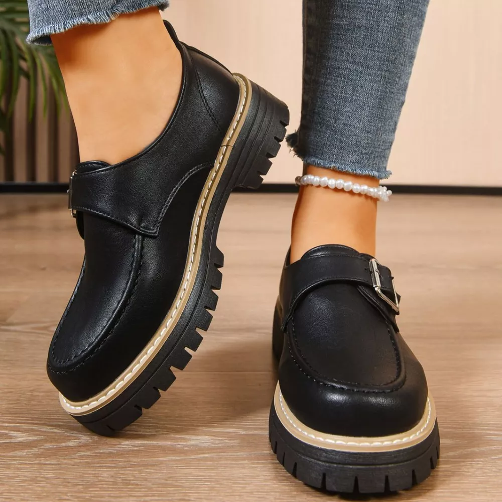 Round Toe Buckle Loafers, image 6
