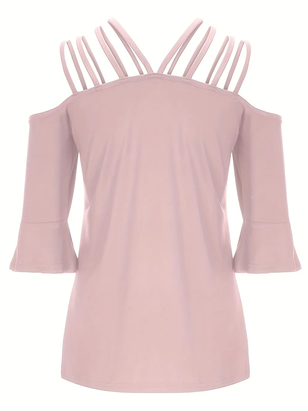 Full Size Cold Shoulder Three-Quarter Sleeve Blouse, image 9