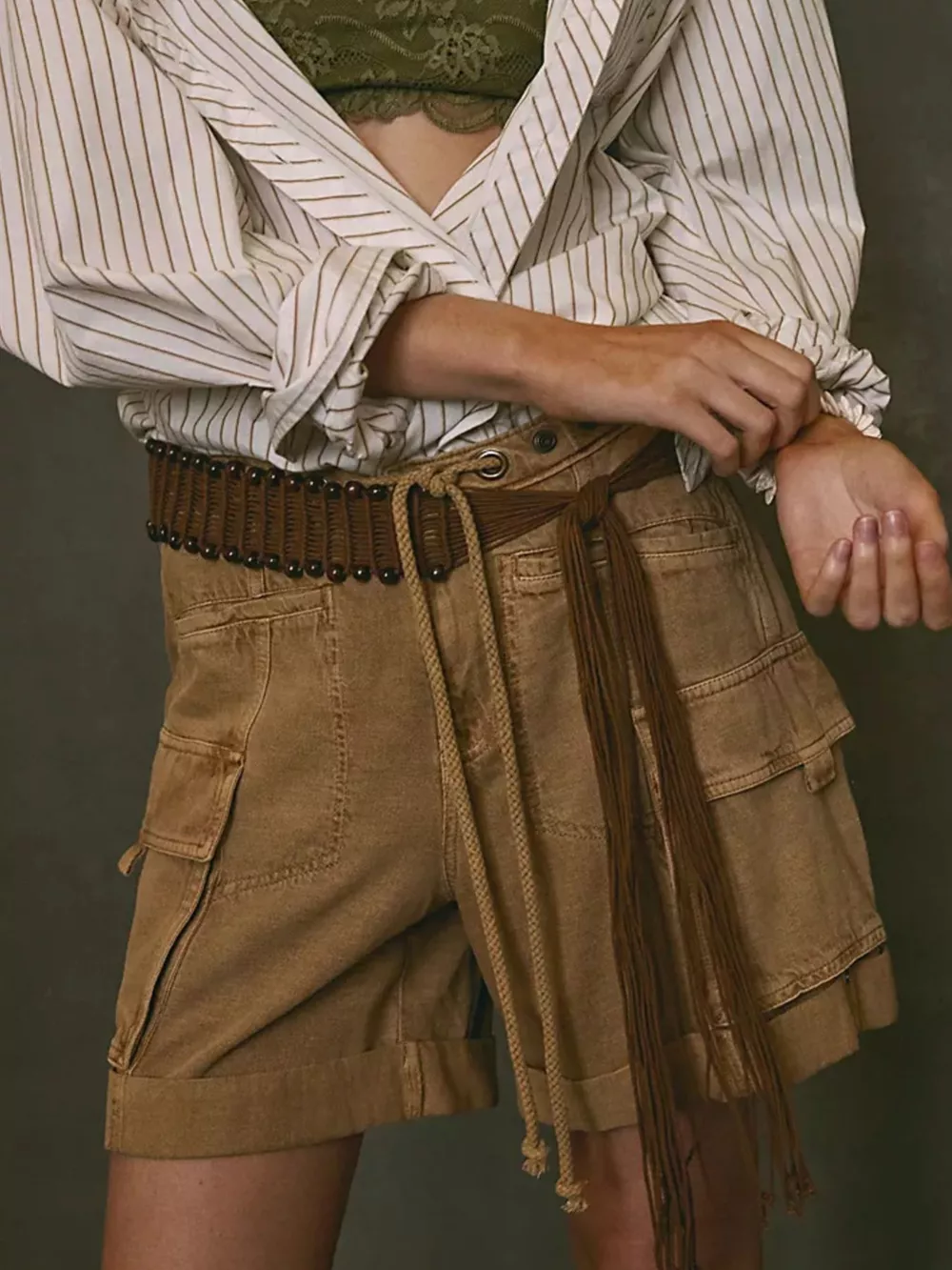 Drawstring Cargo Shorts, image 2