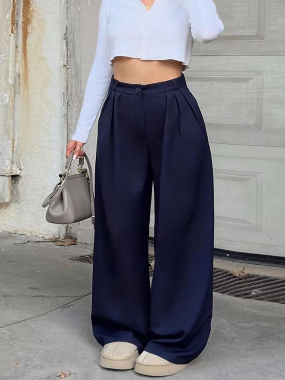 High-Waisted Pleated Wide-Leg Pants, image 25