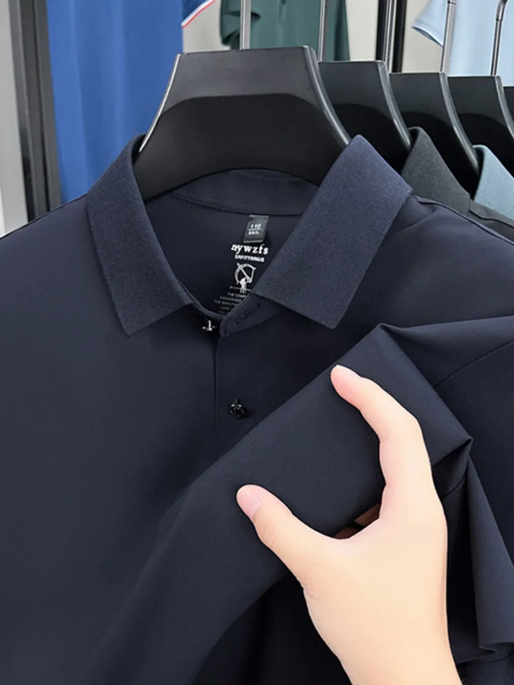 Men's Plus Size Button Detail Short Sleeve Polo, image 8