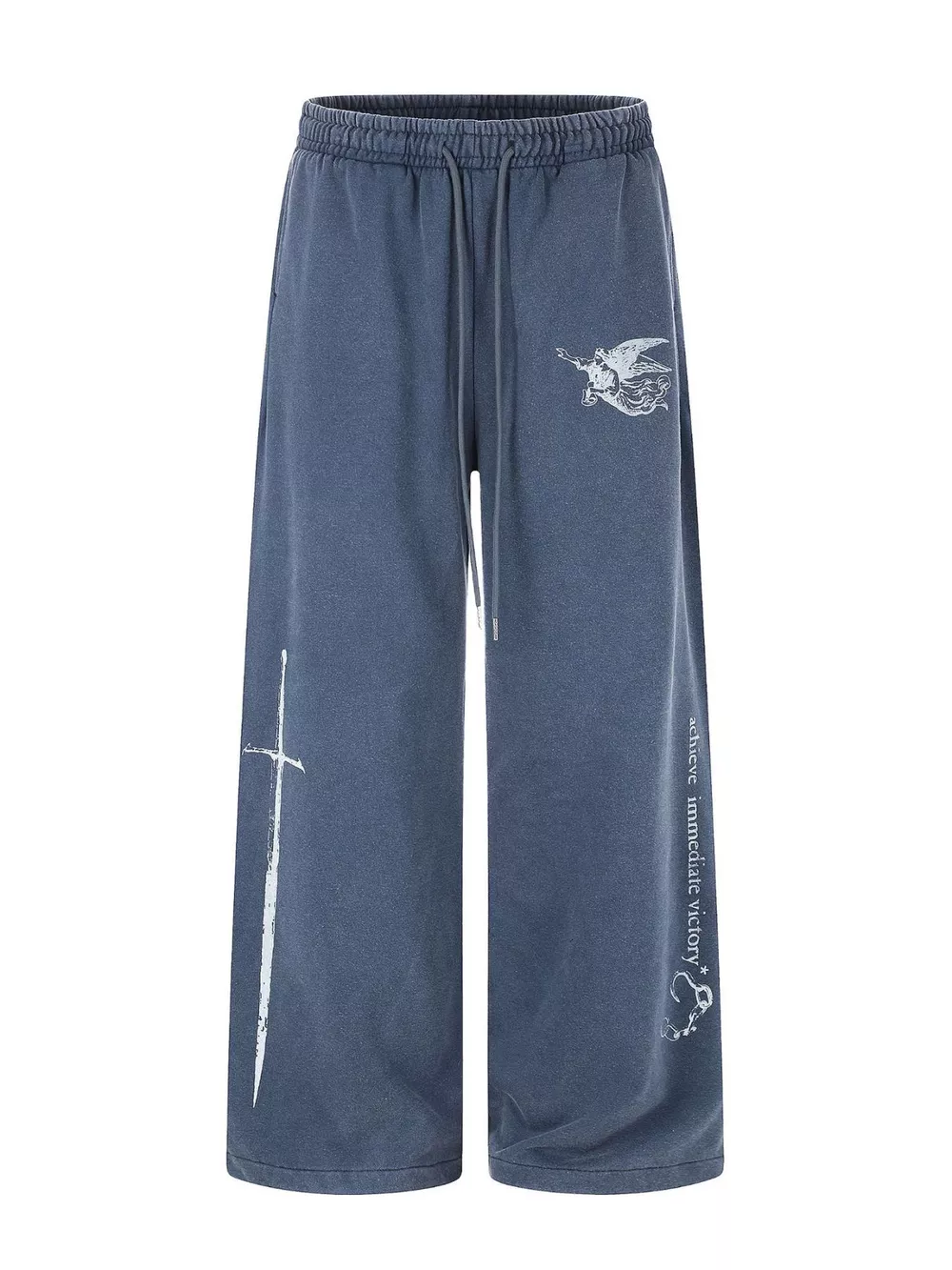 Men's Drawstring Wide-Leg Sweatpants, image 6