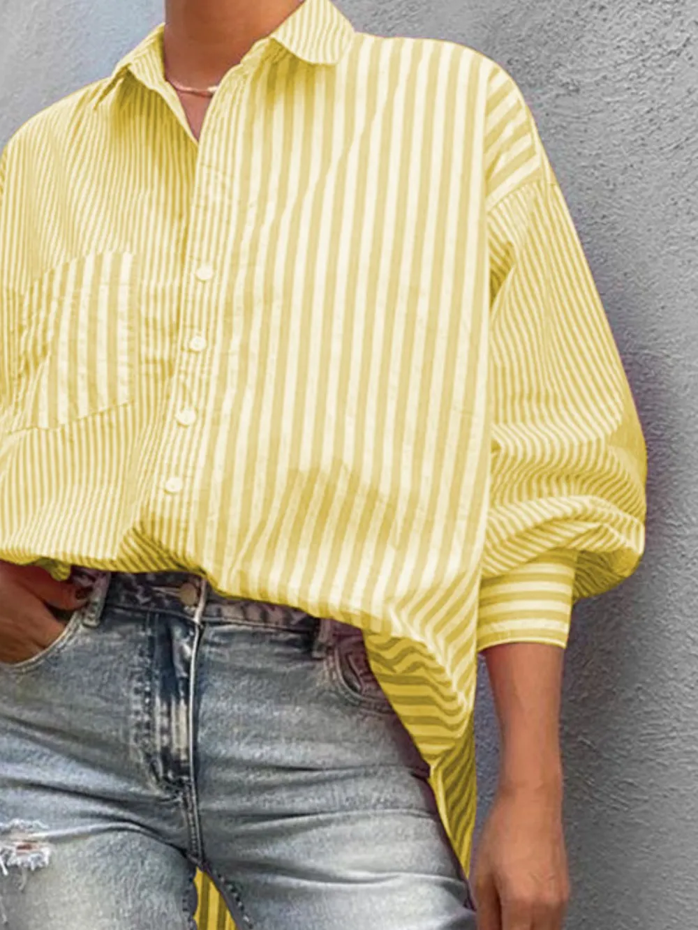 Striped Button Down Long Sleeve Shirt, image 8