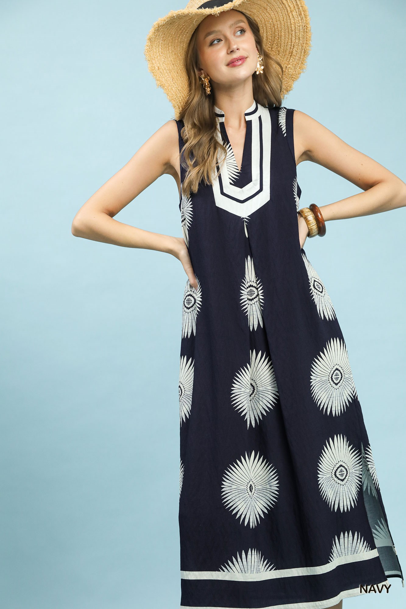 Sleeveless Geometric Midi Dress, image 4