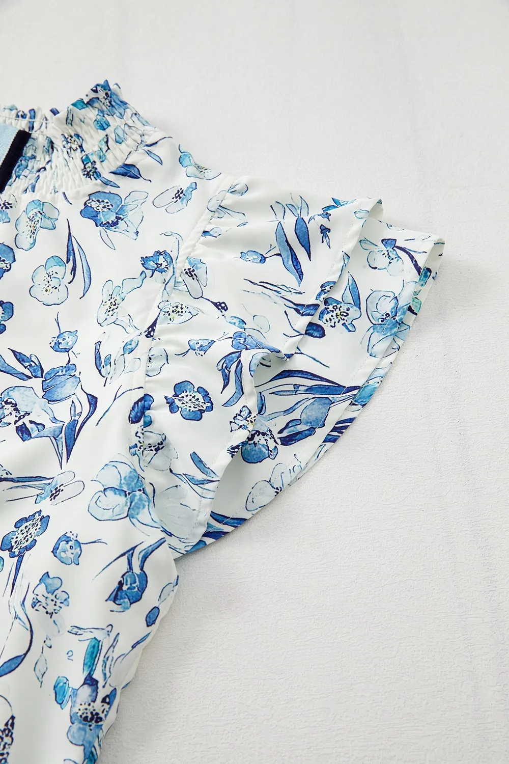 Floral Print Ruffled Short Sleeve Blouse, image 5