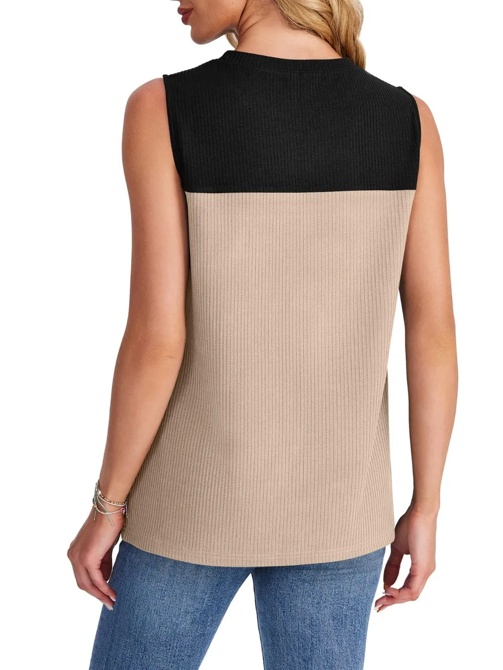 Color Block Round Neck Tank, image 5