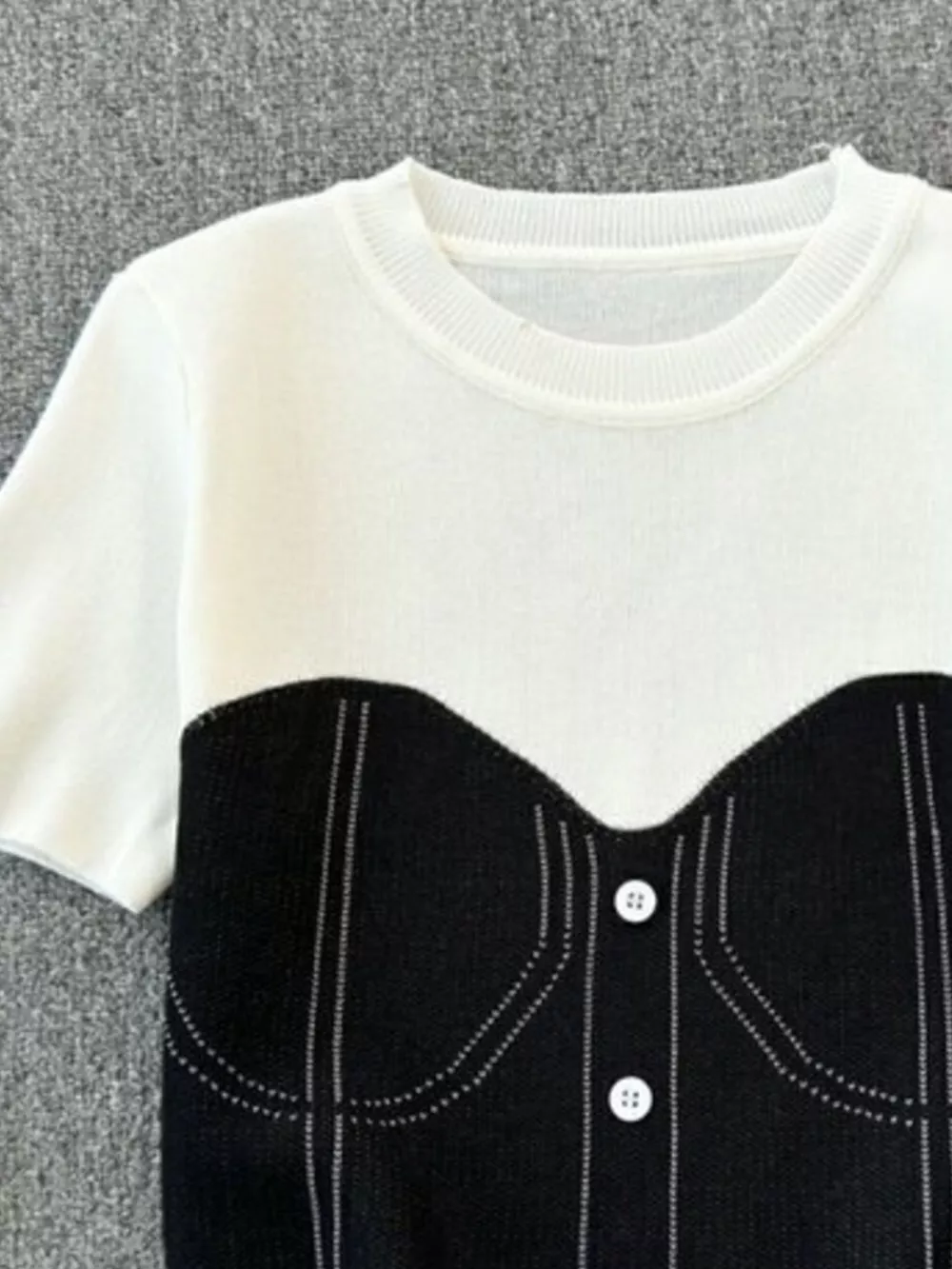 Color Block Short Sleeve Knit T-Shirt, image 12