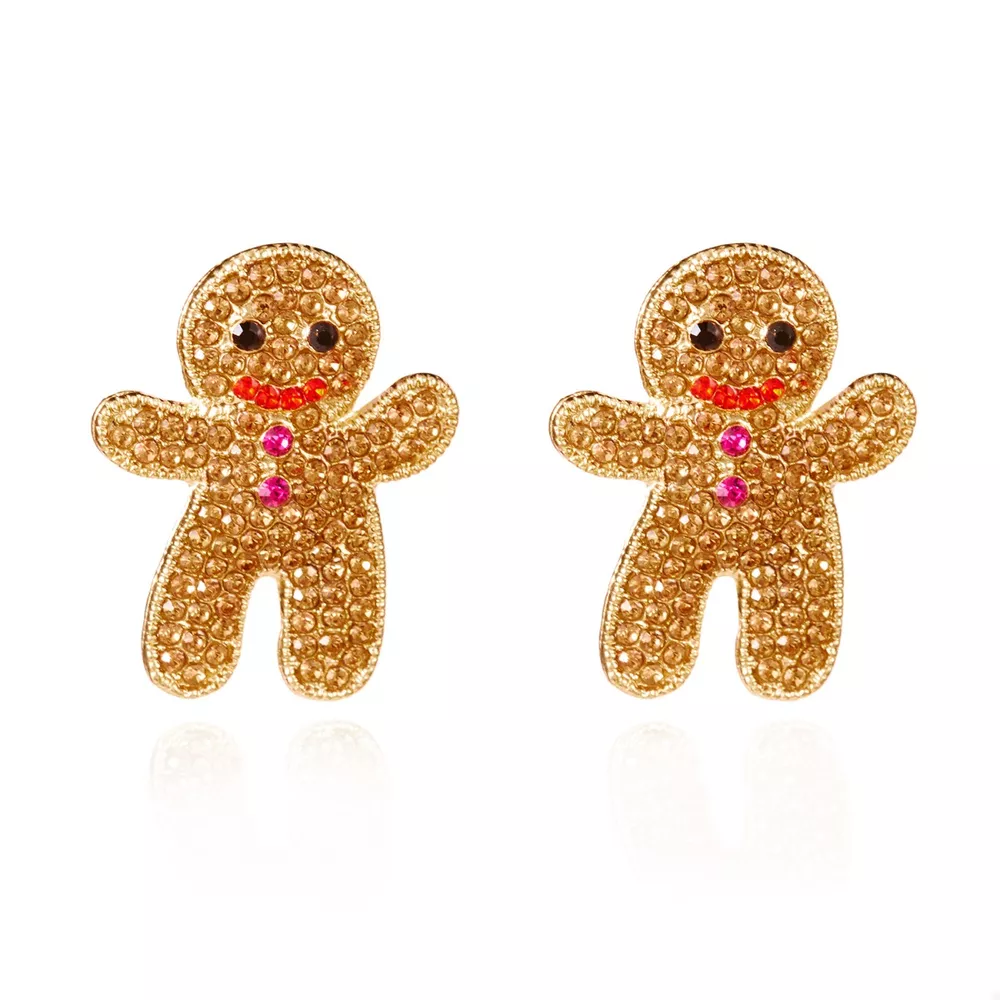 Alloy Gingerbread Man Stud Earrings, image 4